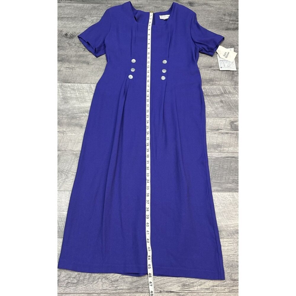 Vintage Betsys Things Dress‎ Womens 10 Purple Long Pleated Modest 90s Retro NEW - Picture 14 of 15